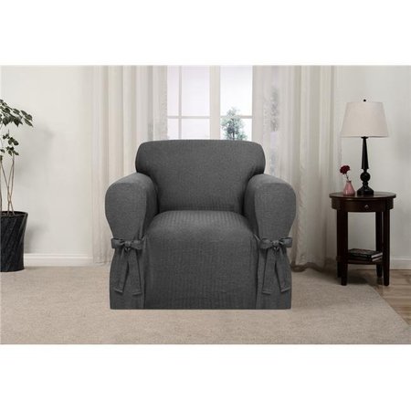 MADISON INDUSTRIES Madison EVENING-CH-CHL Kathy Ireland Evening Flannel Chair Slipcover; Charcoal EVENING-CH-CHL